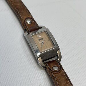 VTG Roots Canada Watch w/ Brown Leather Strap Band R702 San Remo Heritage Read